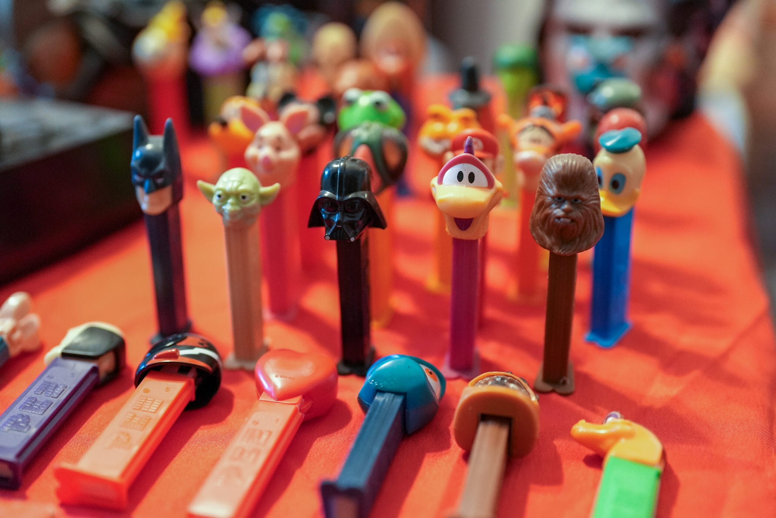 Pez containers on display at a Grasons estate sale.