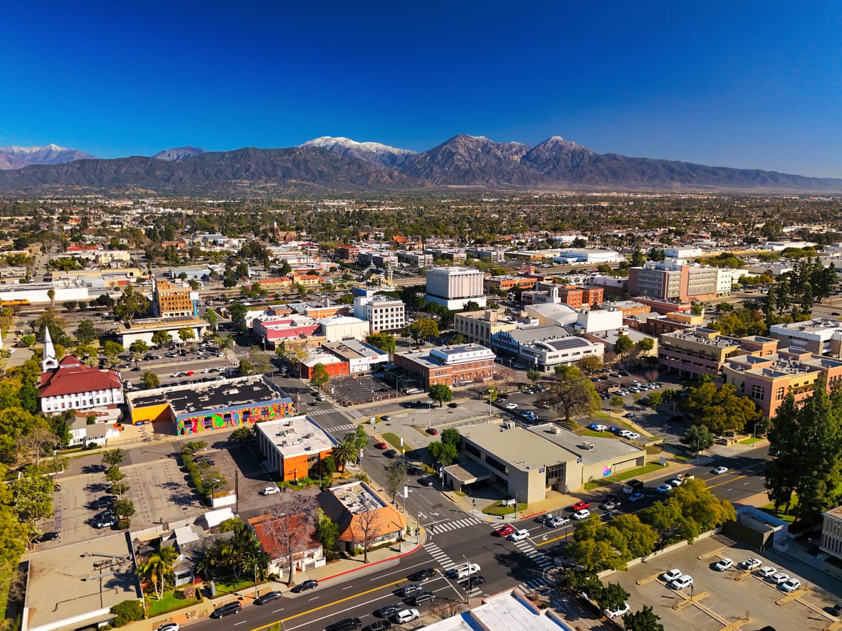 Pomona Aerial With San Gabriel Mountains